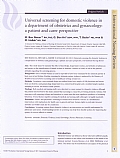 Universal screening domestic violence in a department of obstetrics and gynaecology: a patient and carer perspective